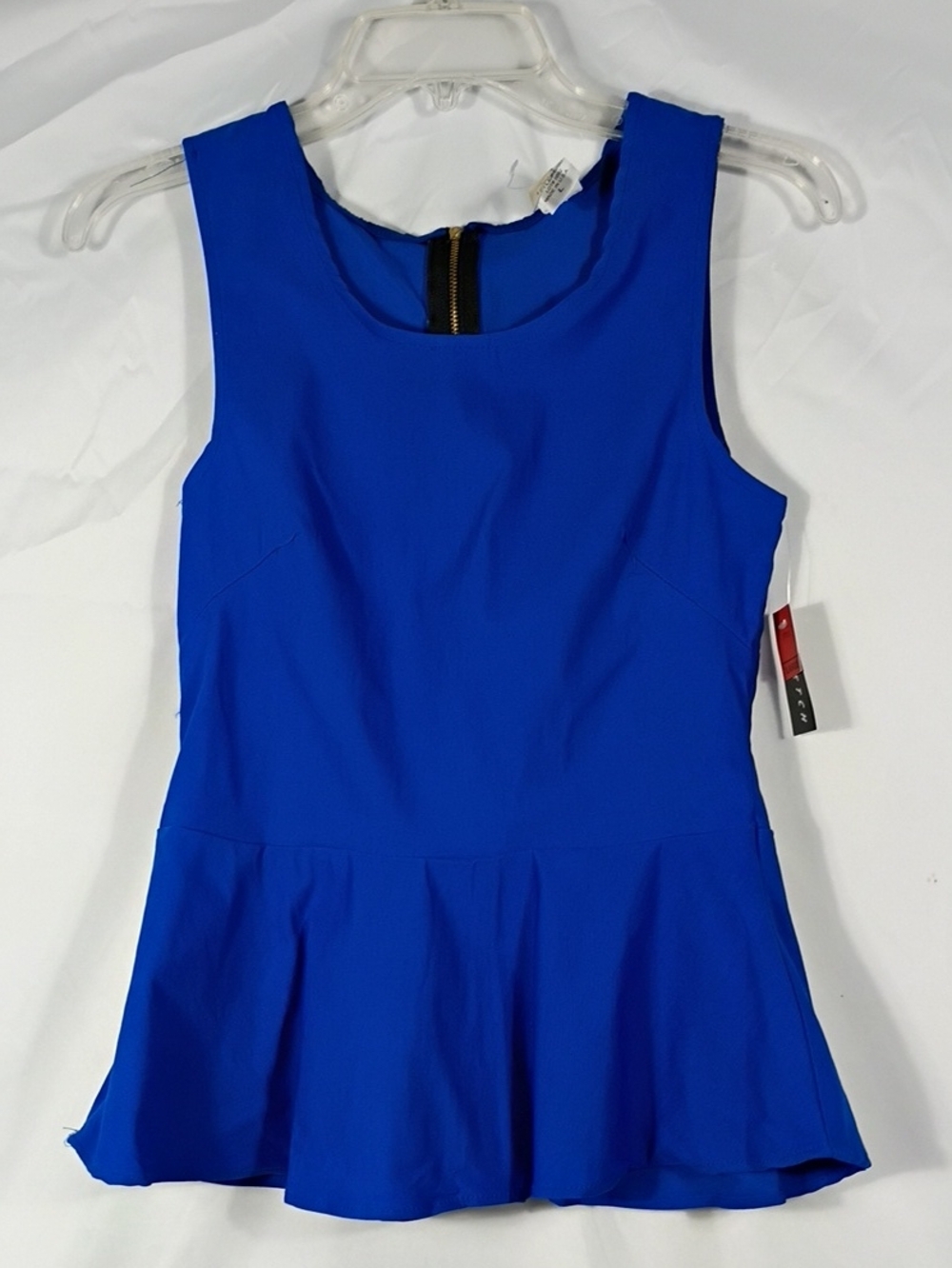 NWT Icy Royal Blue Sleeveless Peplum Sleeveless Top Women's Size Large Summer